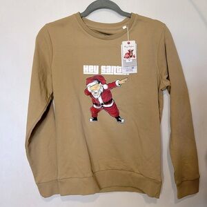 New Cactus Boys Size 13/14 Christmas sweatshirt neutral Santa dabbing